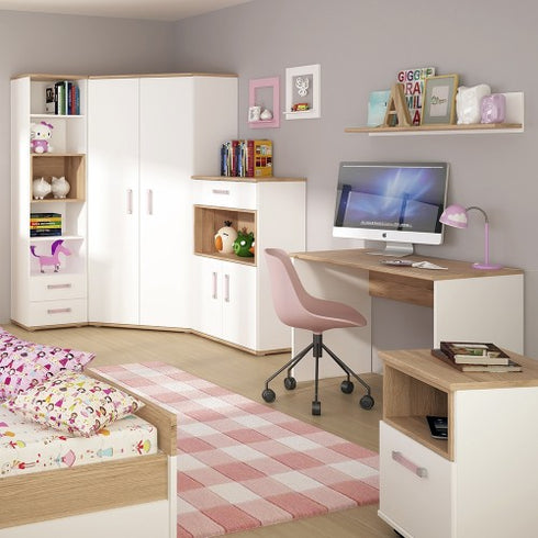 4KIDS Corner wardrobe with lilac handles